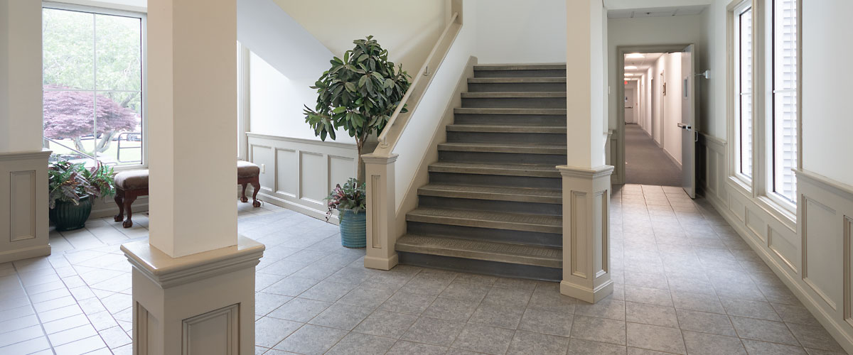 Stairway to Drs. Ward & Vaudry's office